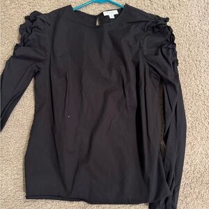 Black Ruffled Sleeve Women's Top